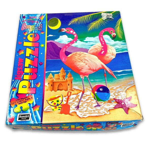 Vintage Lisa Frank Puzzle 100 pieces Pink Flamingos Tested Complete - Picture 1 of 10